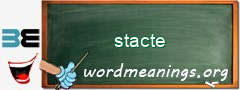 WordMeaning blackboard for stacte